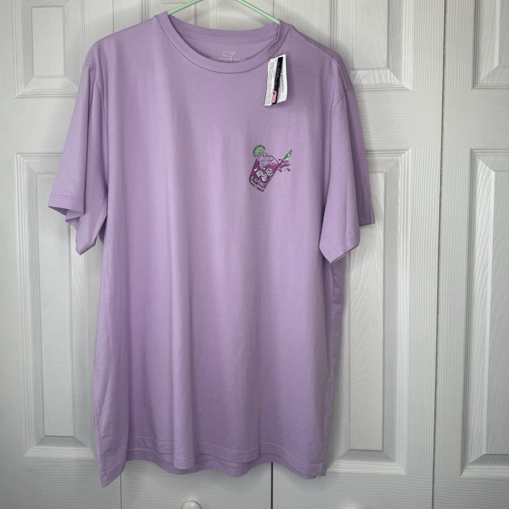 Vineyard Vines Women's Golf Ball Short Sleeve‎ Purple T-Shirt Size Large NWT